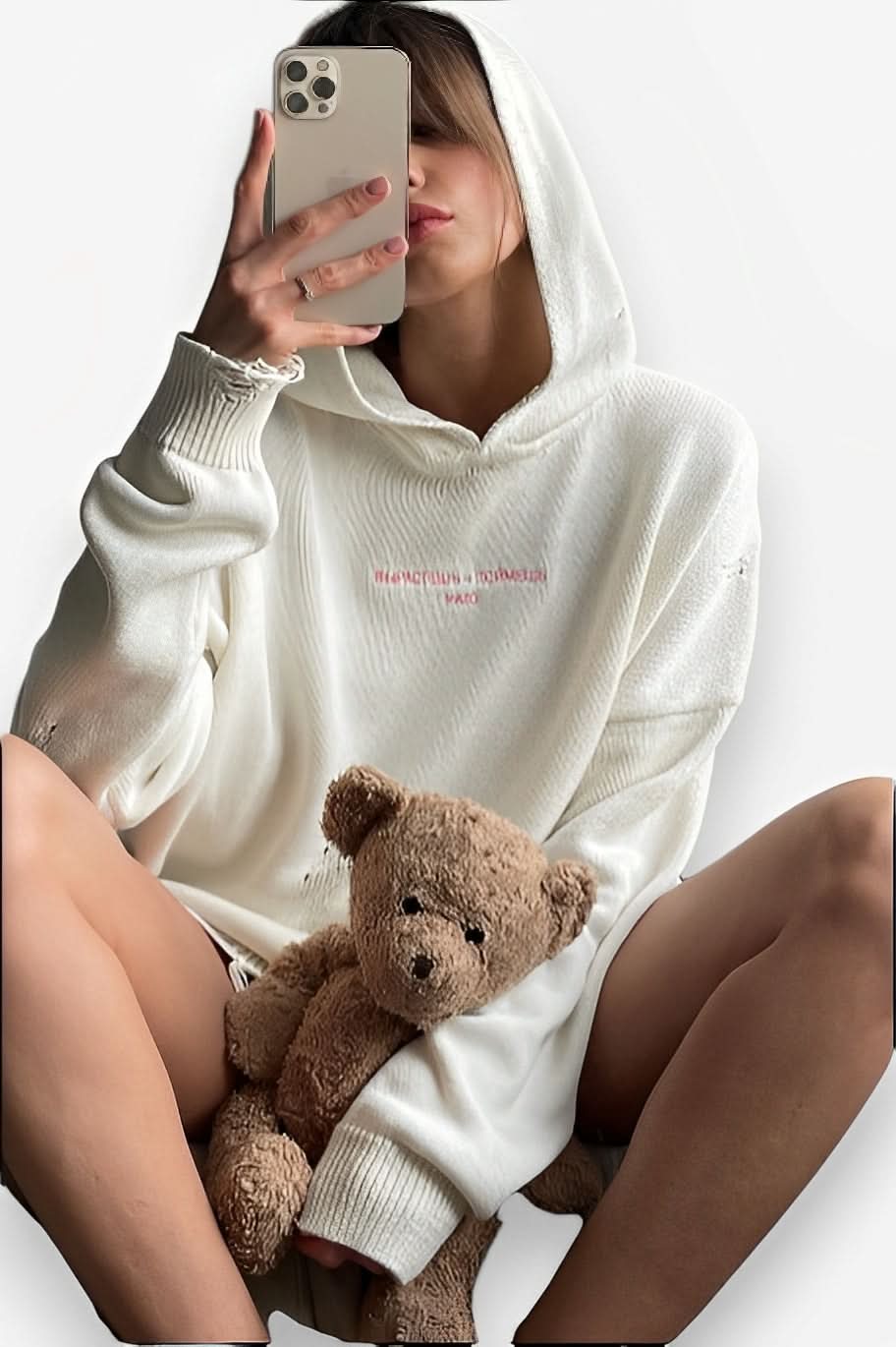Hip-hop Ripped Pullover Hooded Sweater - Sweaters from The Woman Concept