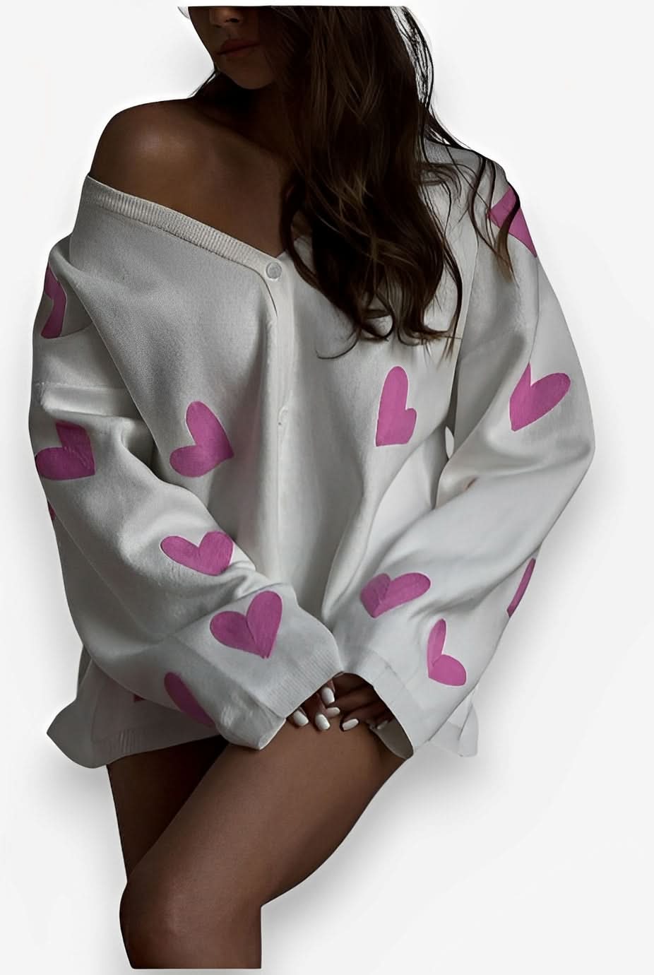 Embroidered Love Heart Knitted Sweater - Sweater from The Woman Concept