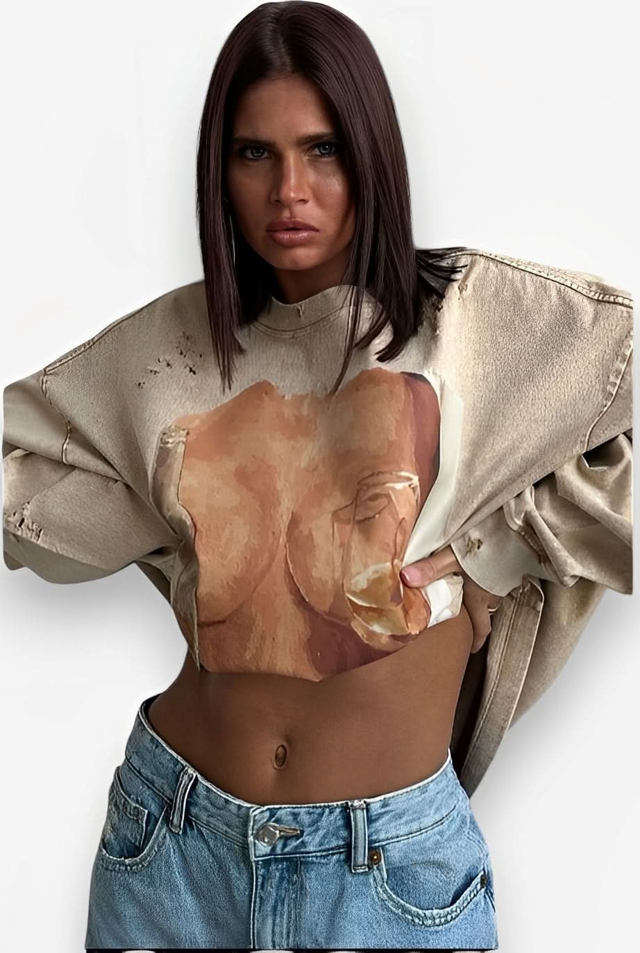 Loose Long-sleeved Pullover Sweatshirt - Sweatshirt from The Woman Concept