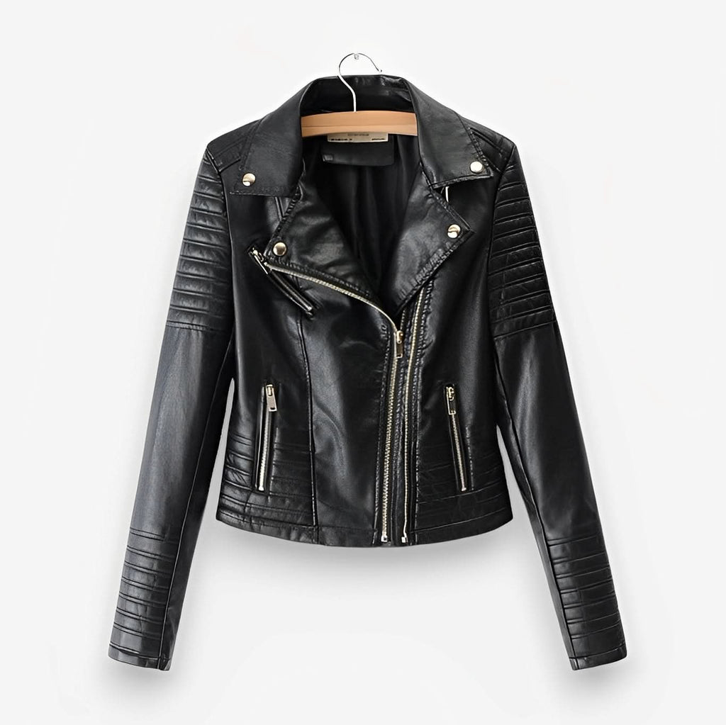Casualwear Motorcycle Leather Jacket - Coats & Jackets from The Woman Concept