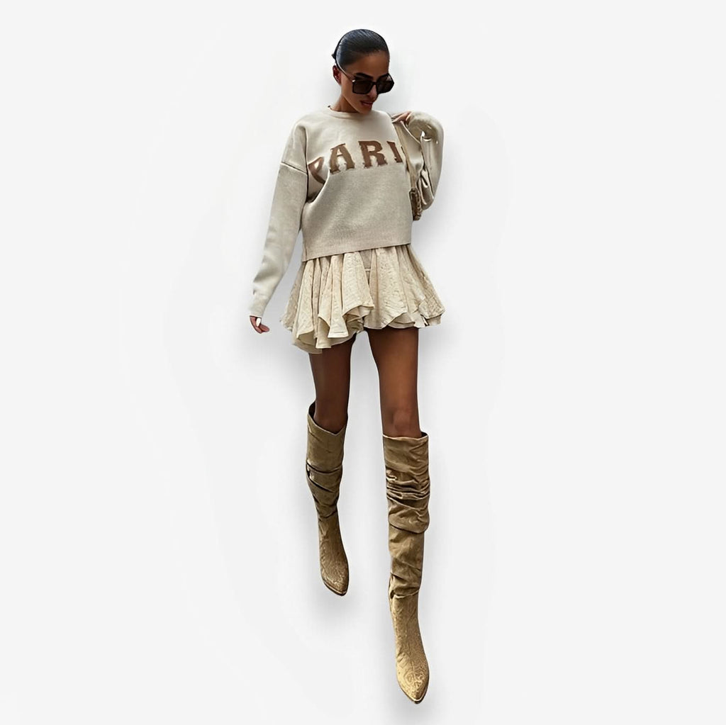 Streetwear Round Neck Loose Sweater - Sweaters from The Woman Concept