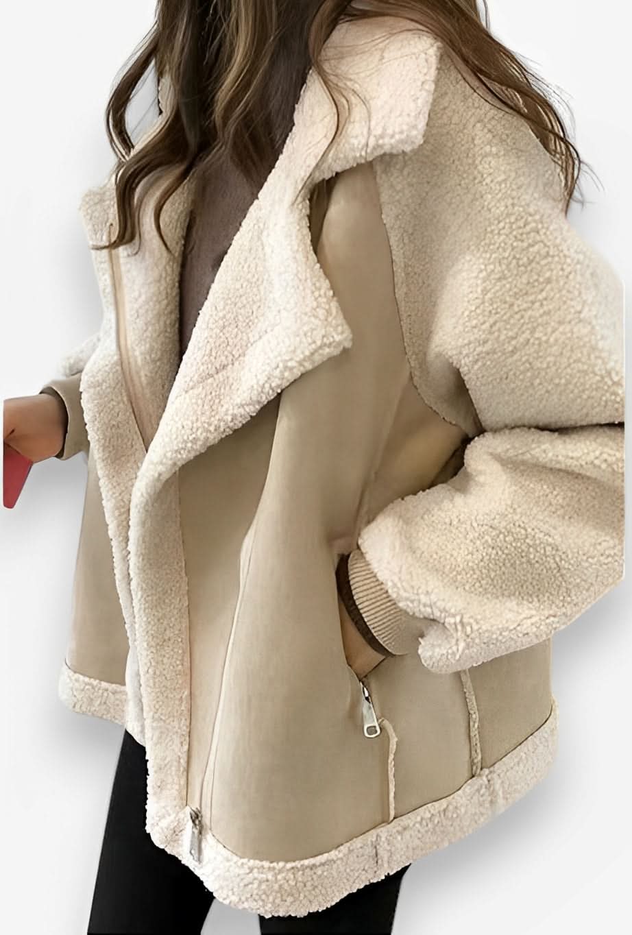 Outwear Warm Fur Lambskin Biker Jacket - Coats & Jackets from The Woman Concept