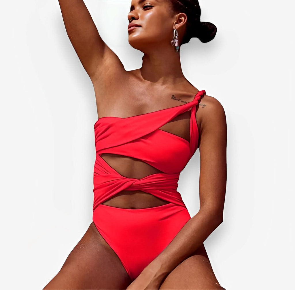 Strap hollow high waist black swimsuit - Swimwear from The Woman Concept