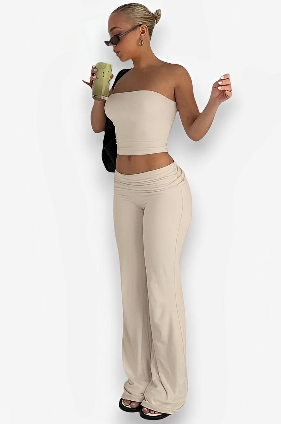 Tube top flared pants slim suit - Two-Piece Sets from The Woman Concept