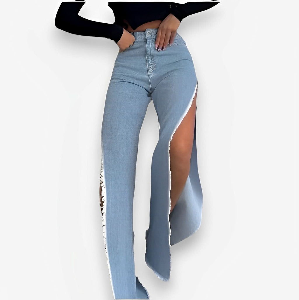 High waist double side slit jeans - Jeans from The Woman Concept