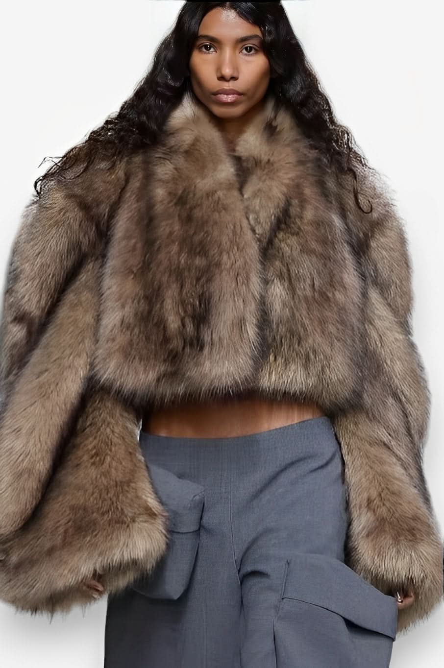Retro imitation mink fur short coat - Coats & Jackets from The Woman Concept