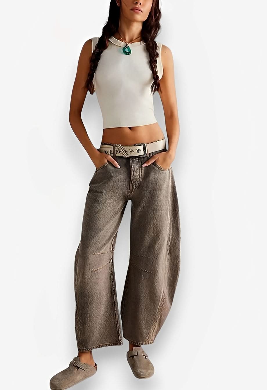 Low Waist Wide-leg Loose Jeans - Jeans from The Woman Concept