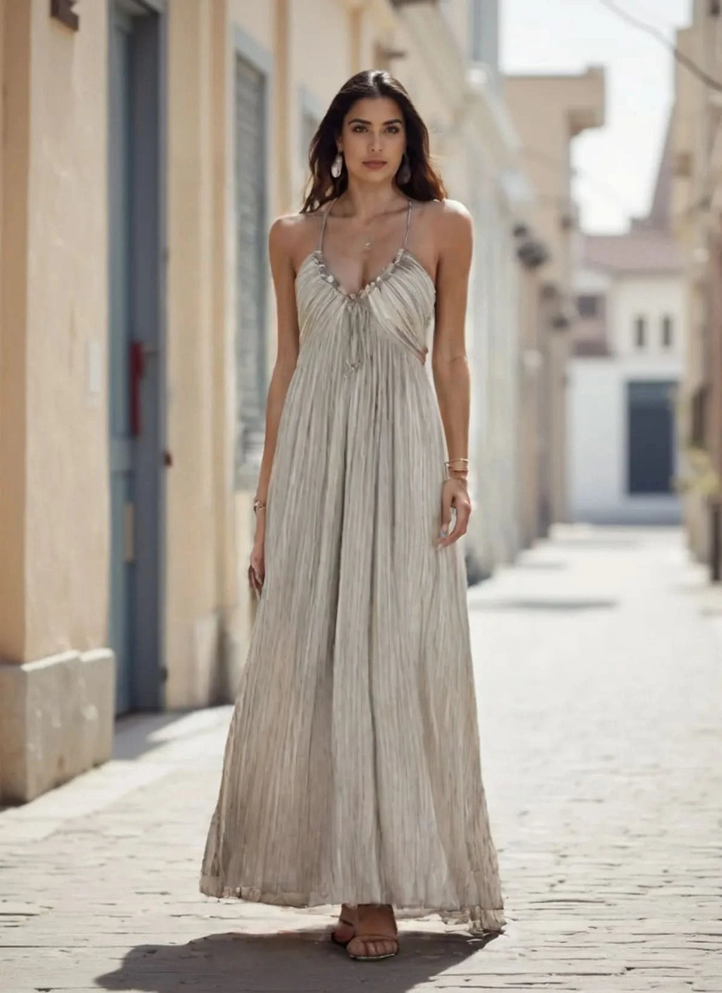 Summeer Backless U Neck Strap Long Dress - view 2