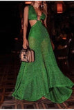 Green mesh dress.