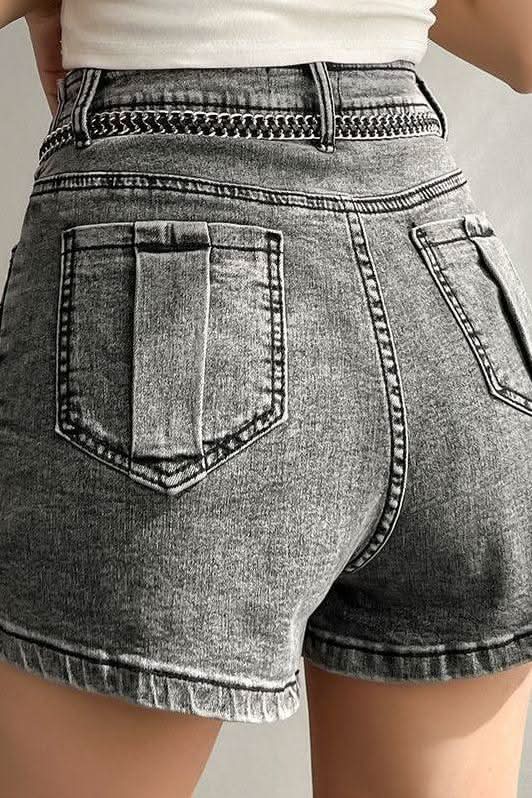 Smokey gray jeans irregular skirt - Image 4