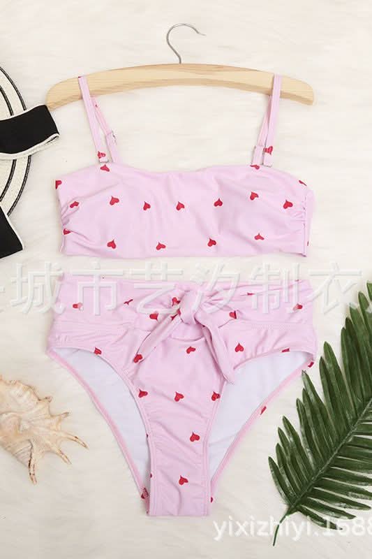 American tube top peach heart pants button-down bikini - Image 4