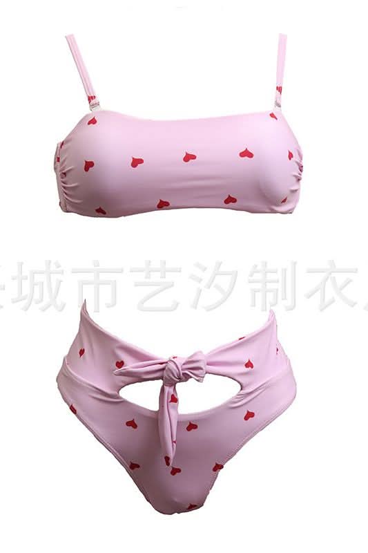 American tube top peach heart pants button-down bikini - Image 8