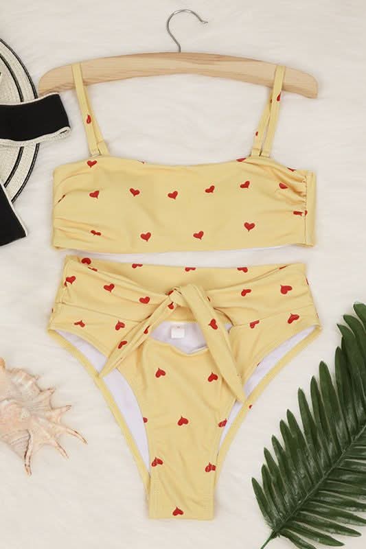 American tube top peach heart pants button-down bikini - Image 5