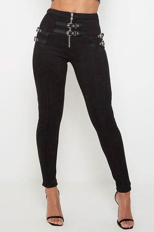 Black trousers with Velvets - Side View