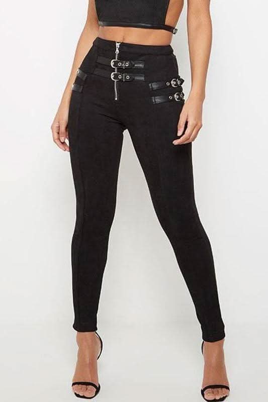 Black trousers with Velvets - Front View