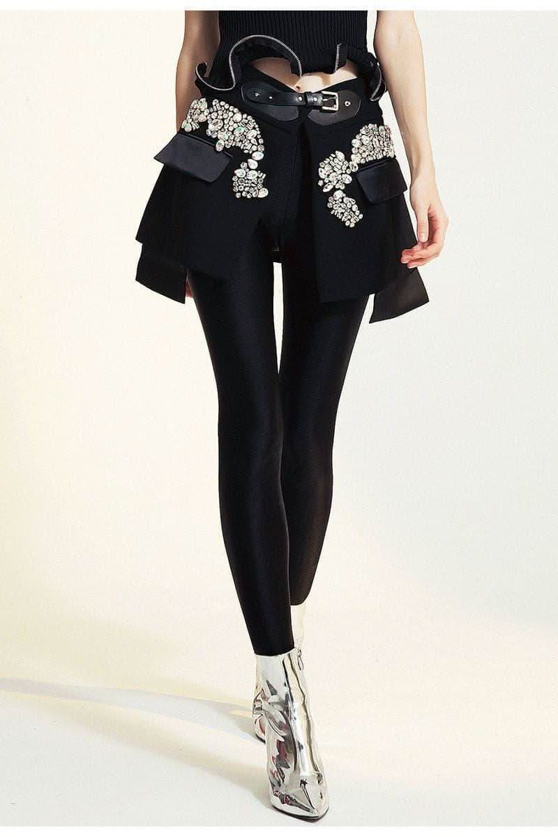 High street stitching pu buckle loop waist skirt - Image 5