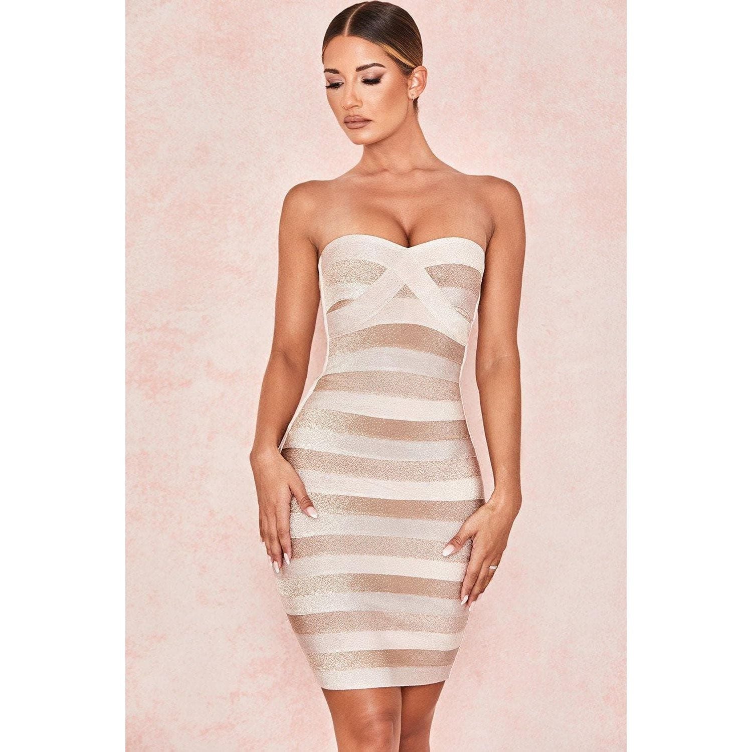 Leaky Shoulder Sexy Nightclub Bag Hip Dress