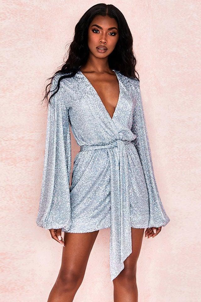 Lantern Sleeves Party Nightclub Dress