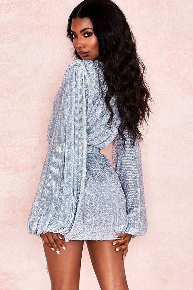 Lantern sleeves party nightclub dress - Detail