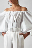 Long-sleeved bubble sleeves leaking shoulder shirt.