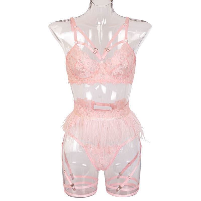 Craftsmanship lace feather lace embroidery three-piece set - Image 7