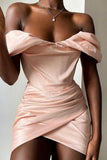 Apricot Puff Shoulder party dress