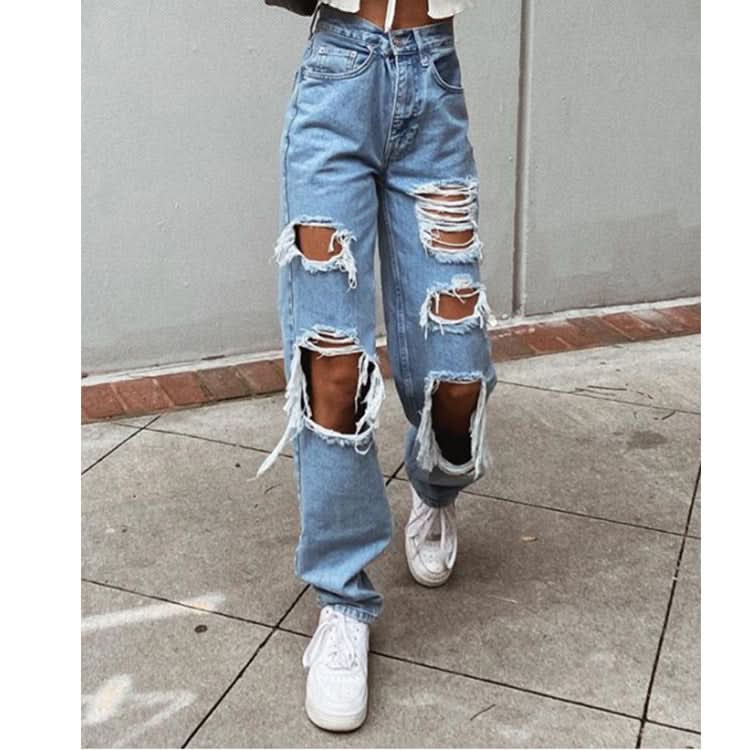 Ripped thin washed jeans - Detail