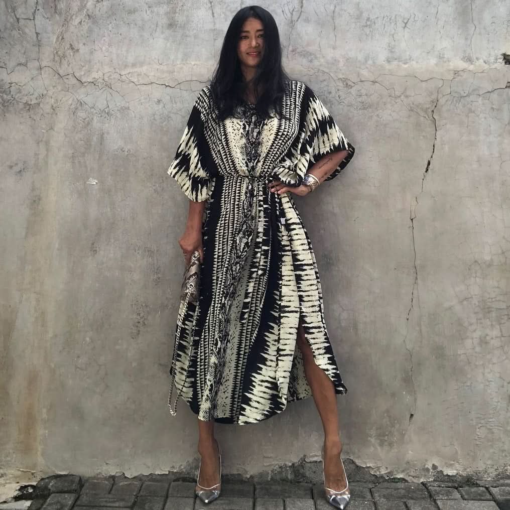 Beach Snake Pattern Dress - Side View