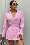 Belt deep V slim slimming suit jacket - The Woman Concept