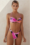 irregular printed bikini.