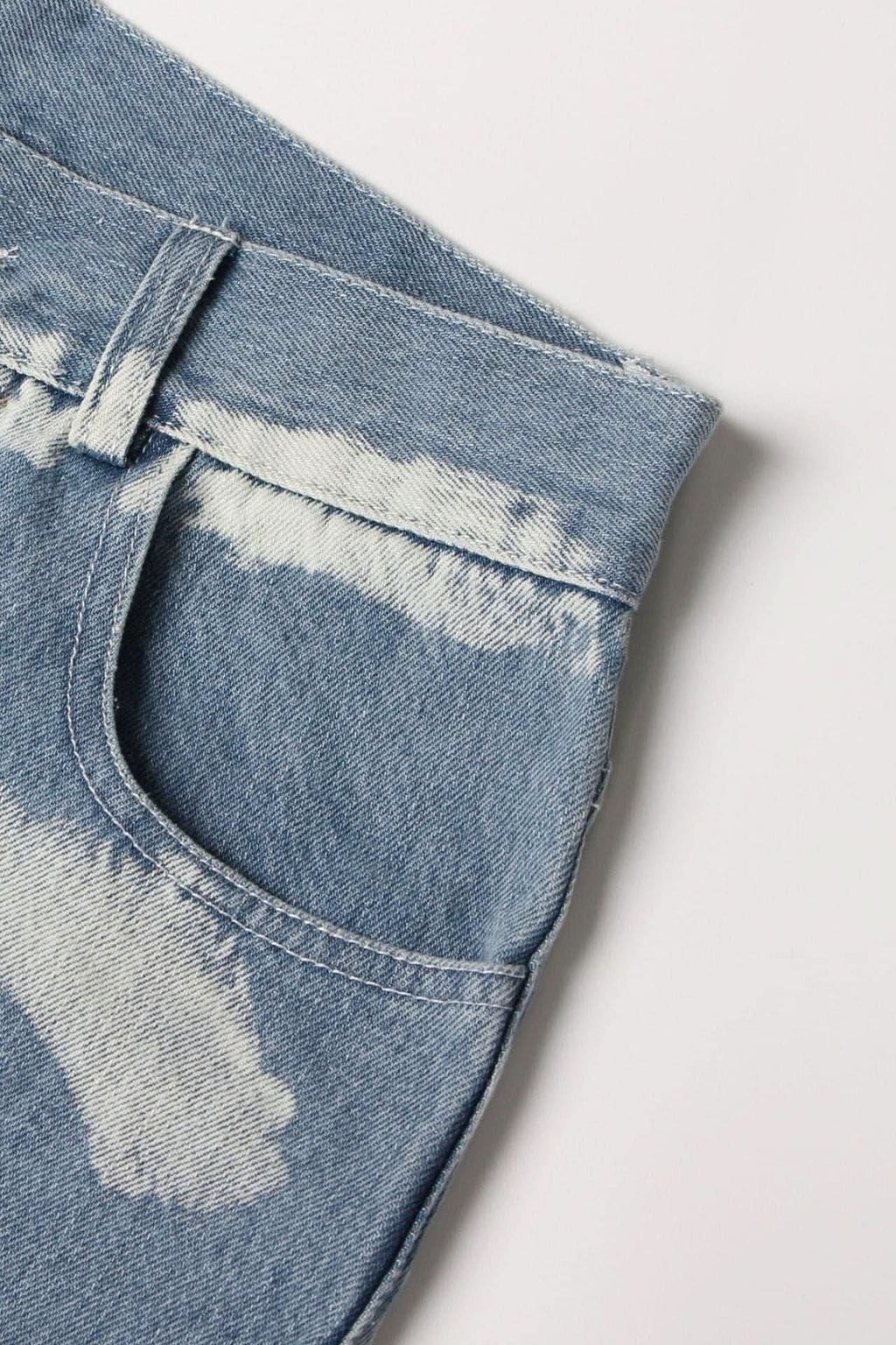 Street style casual stripes stitching loose jeans - Image 4