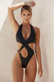 hollow cross one-piece swimsuit.