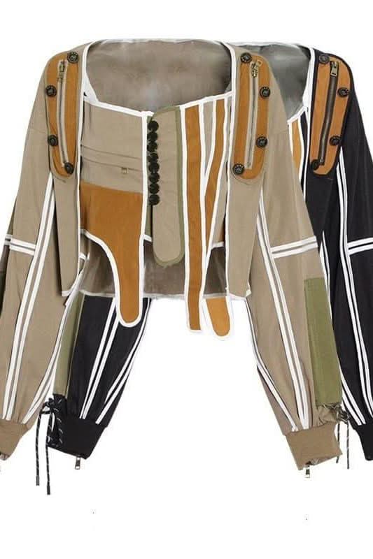 Street style design contrast color jacket - Detail