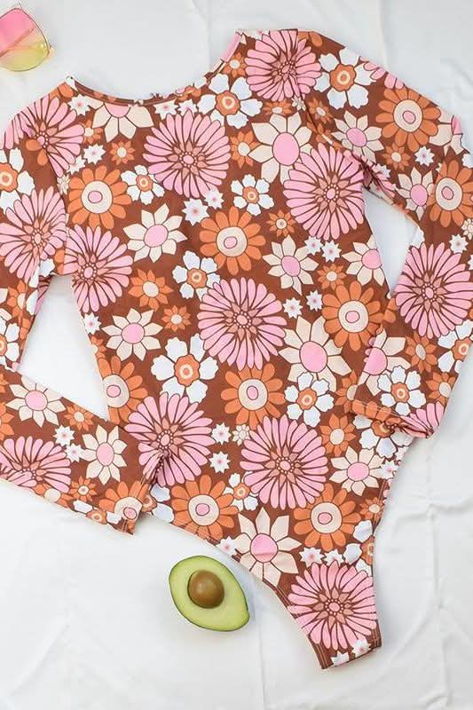 floral sunscreen wetsuit.