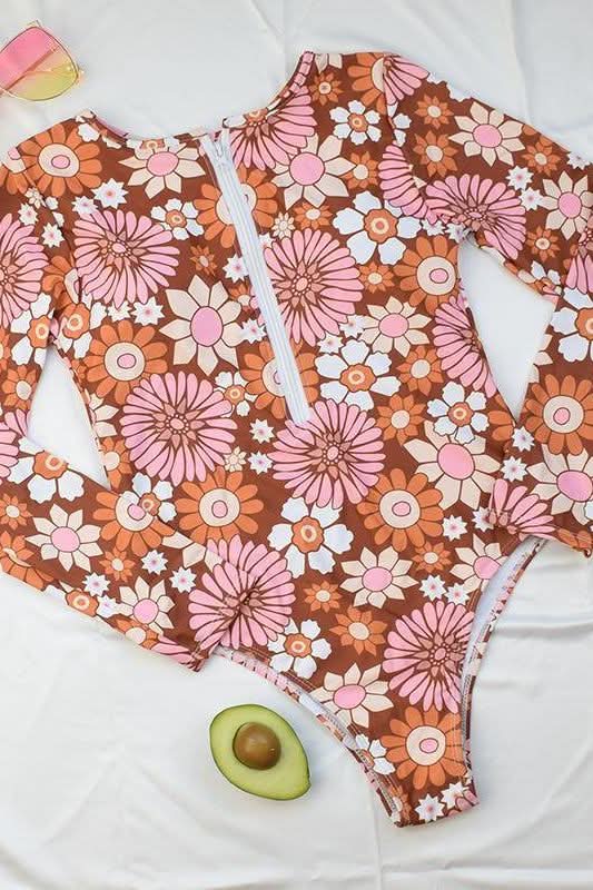 floral sunscreen wetsuit.
