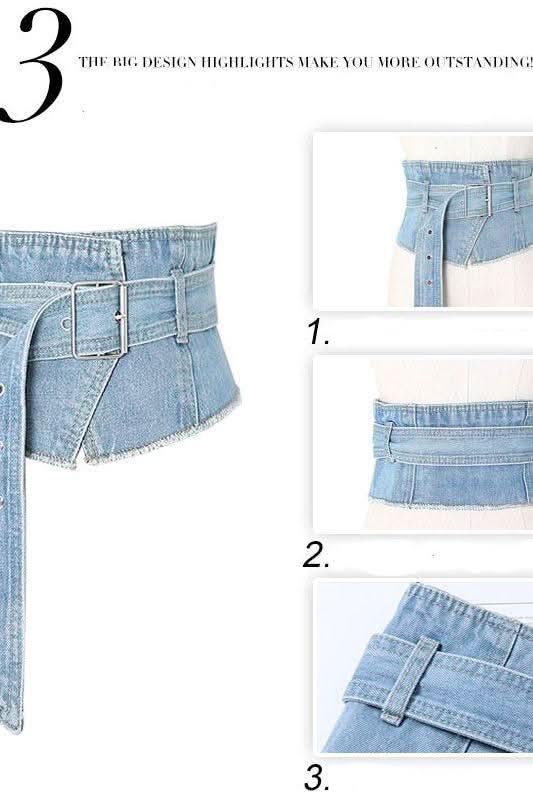 Versatile denim tied belt - Image 5