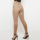 Belt decorated Khaki Pants - The Woman Concept