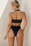 black Hollow cross one-piece swimsuit - The Woman Concept