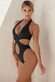 black Hollow cross one-piece swimsuit - The Woman Concept