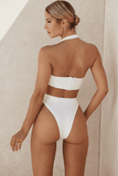 white Hollow Cross One-Piece Swimsuit - The Woman Concept