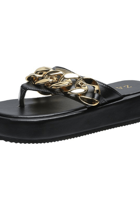 Thick-soled chain sandals - The Woman Concept