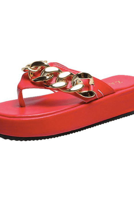 Thick-soled chain sandals - The Woman Concept