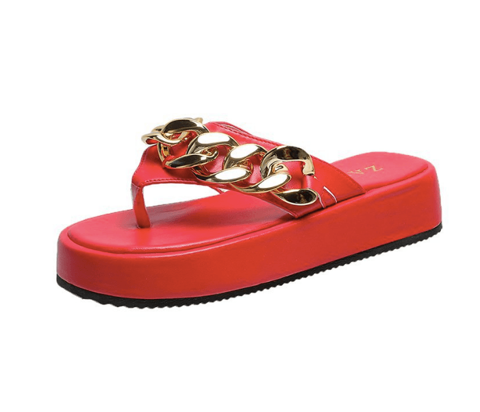 Thick-soled chain sandals - The Woman Concept