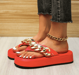 Thick-soled chain sandals - The Woman Concept
