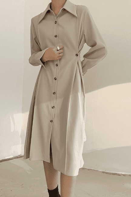 Shawl two-piece suit dress.