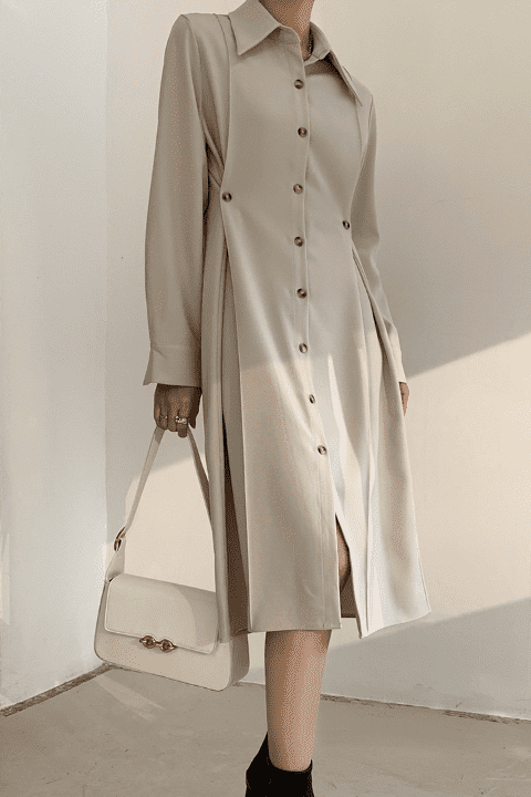 Shawl two-piece suit dress.