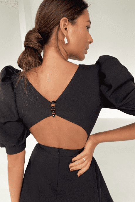 Backless high waist midi dress.