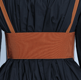 Lace-up design strap waist seal waist shirt.