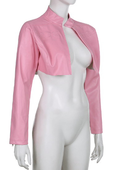 Pink PU leather motorcycle jacket - The Woman Concept