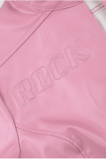 Pink PU leather motorcycle jacket - The Woman Concept